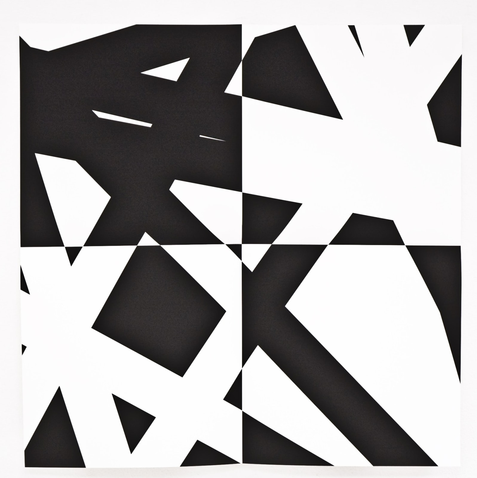 François MORELLET, Pi et Plis (noir), 2008