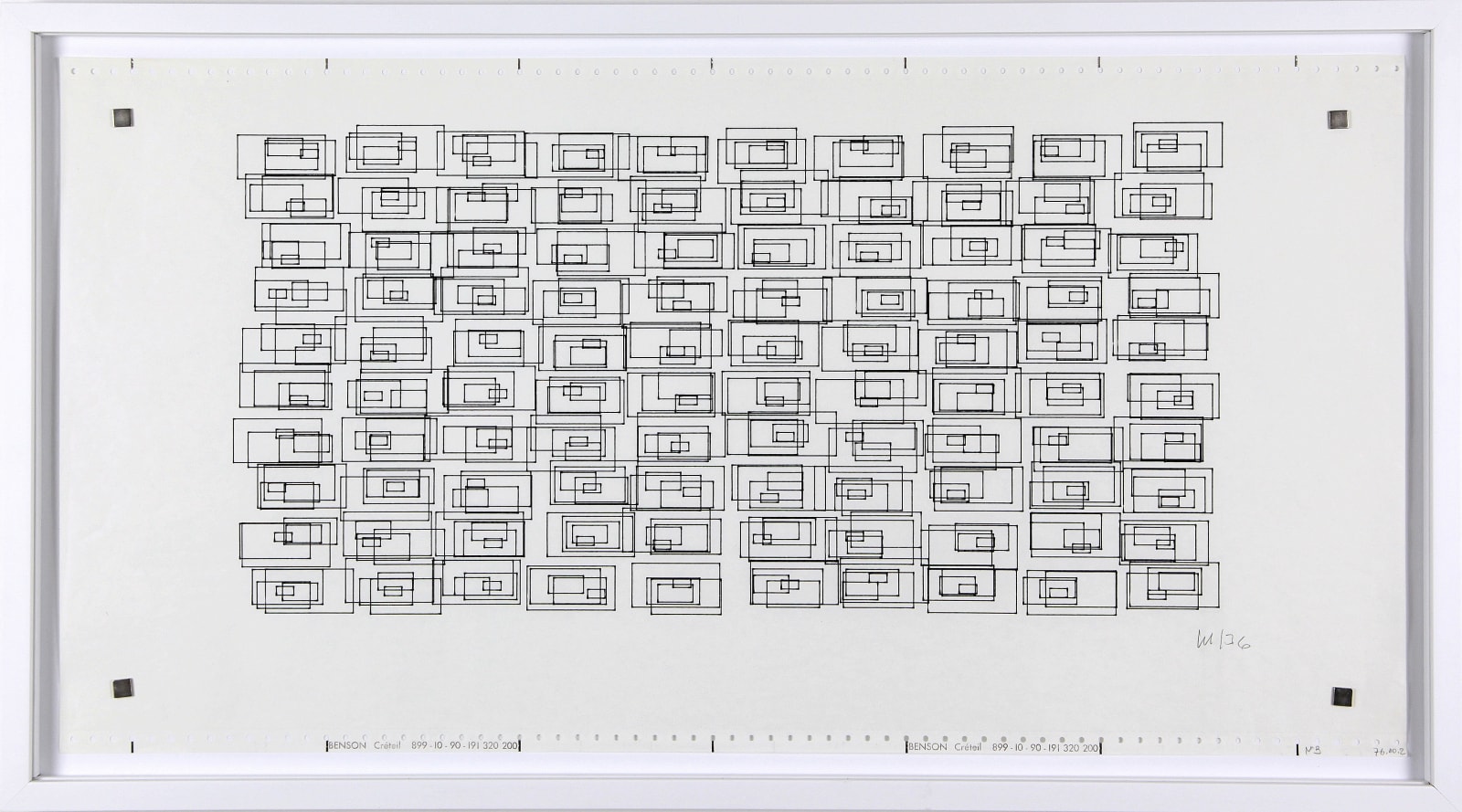 Vera MOLNAR, Parcours 10x10 cinq rectangles (Ref-10), 1976