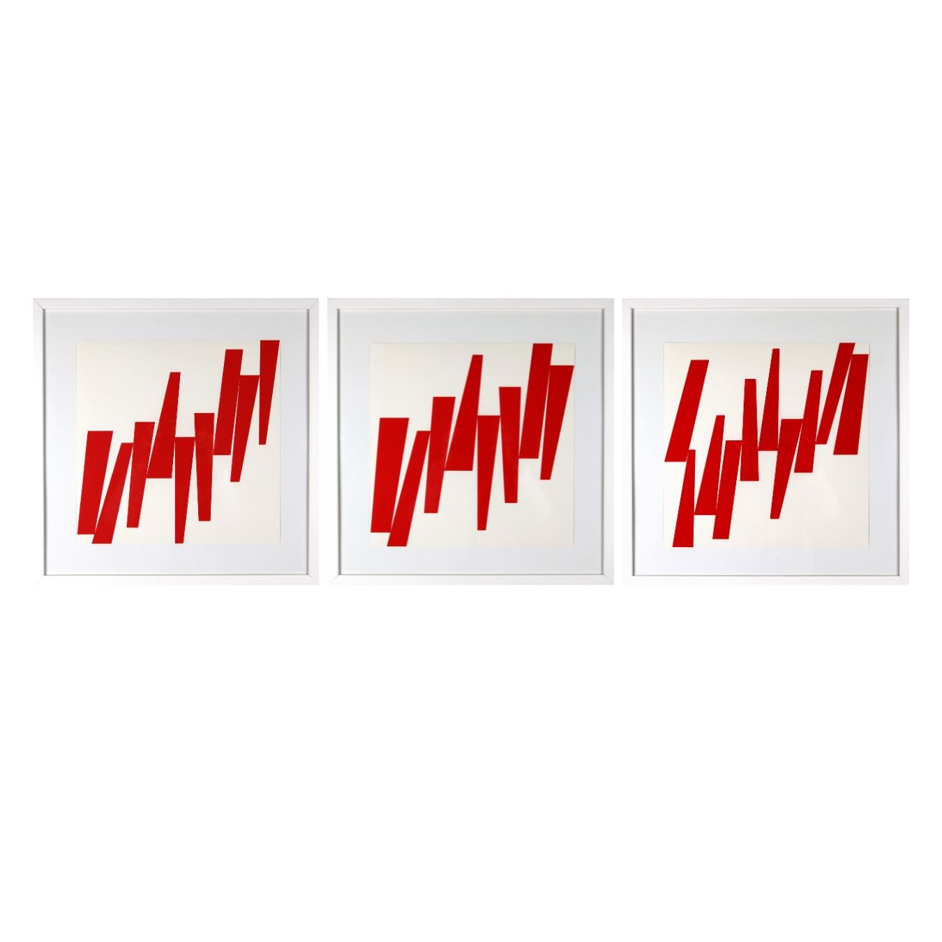 Vera MOLNAR, Trapèzes penchés à droite II, 2018