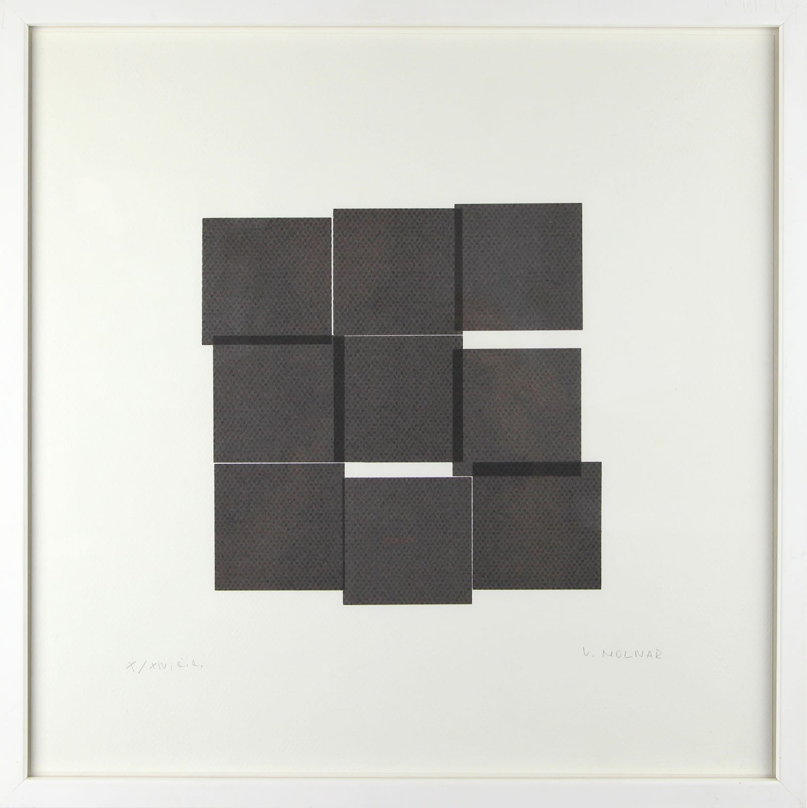 Vera MOLNAR, 9 carrés, 1986-1990