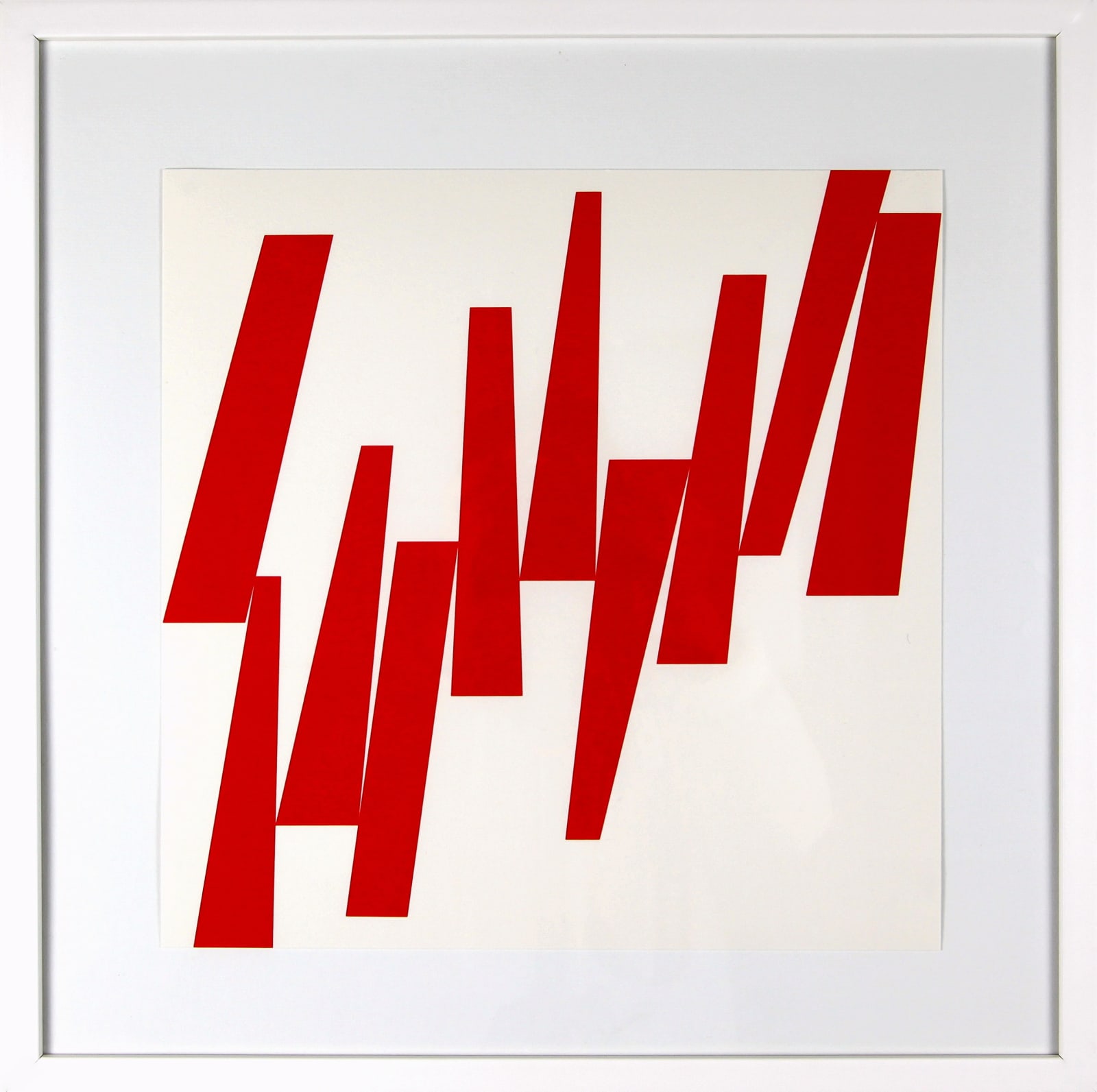 Vera MOLNAR, Trapèzes penchés à droite I, 2018