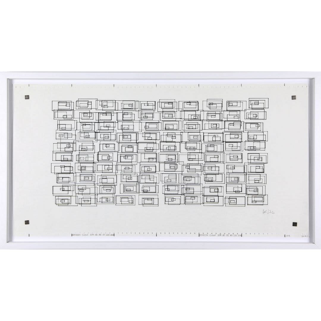 Vera MOLNAR, Parcours 10x10 cinq rectangles (Ref-10), 1976