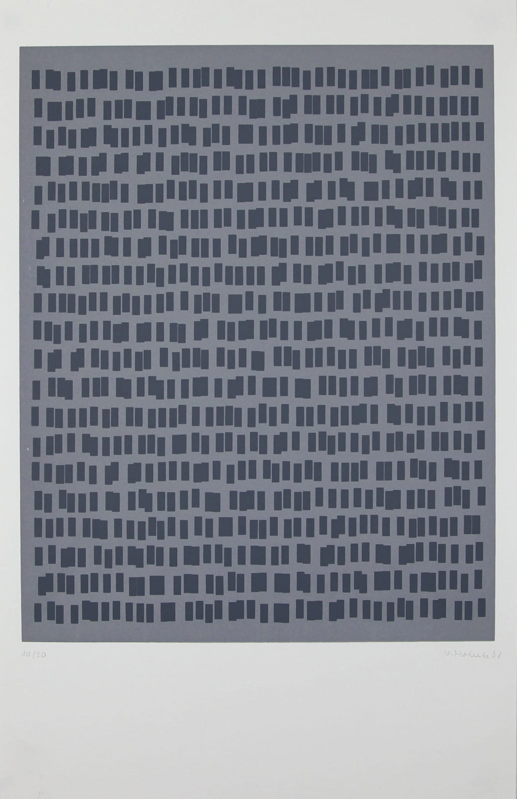 Vera MOLNAR, 800 rectangles à valeur variable, 1981