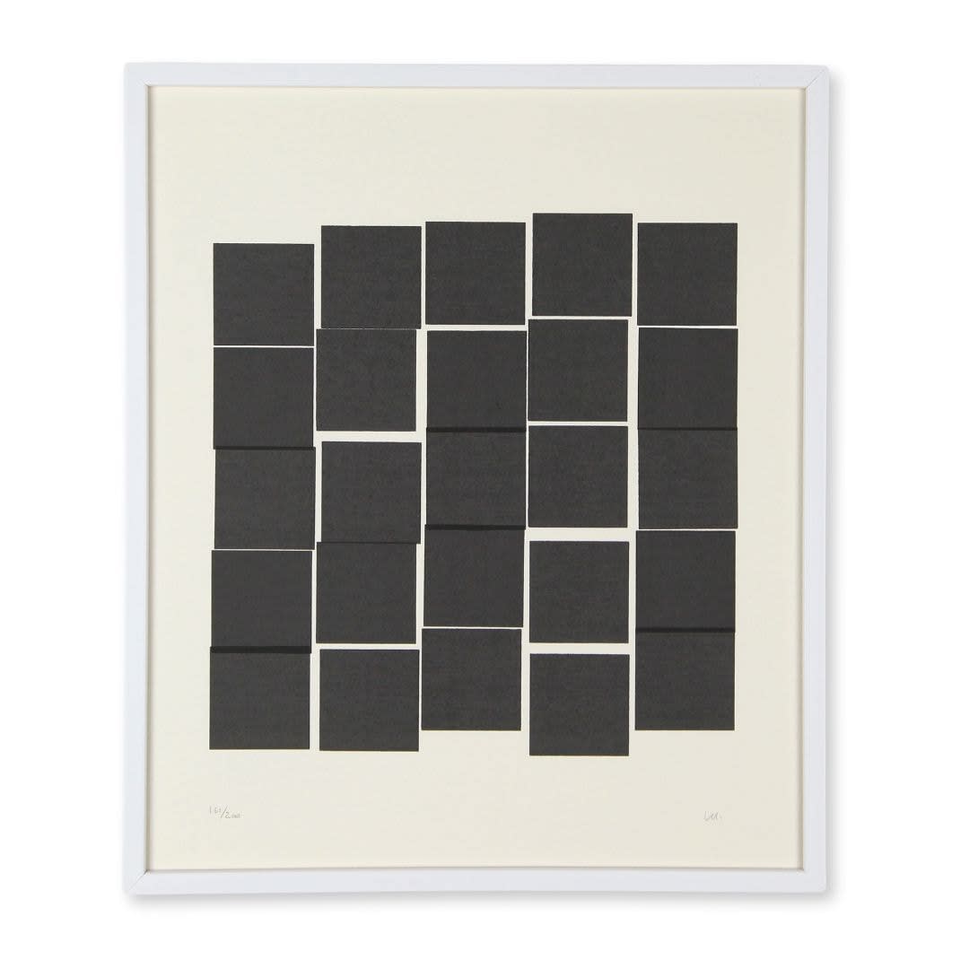 Vera MOLNAR, 25 carrés noirs, 2000