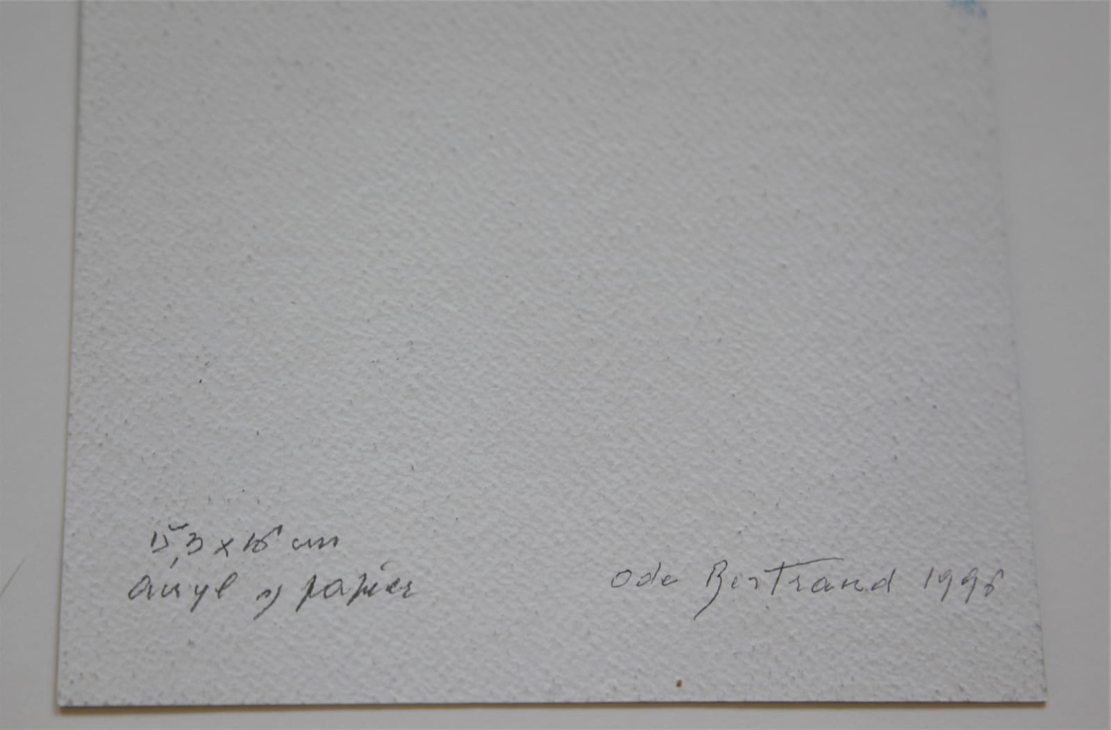 Ode BERTRAND, Sans titre (Plan), 1996