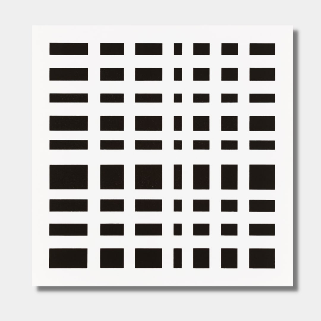 Aurelie NEMOURS, 8 fasi di un contrappunto spaziale [Nombres et hasard], 1988