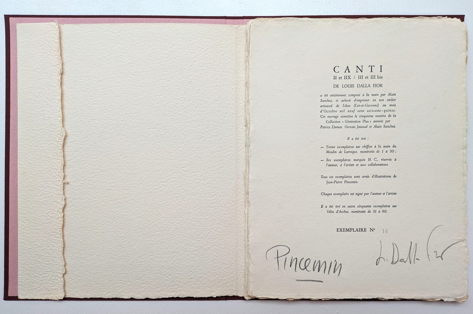 Jean-Pierre PINCEMIN, Sans titre (Canti), 1975