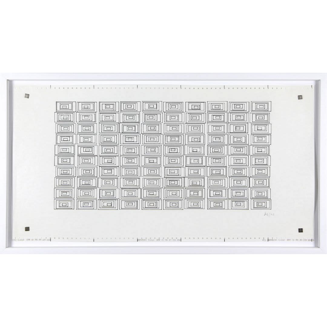 Vera MOLNAR, Parcours 10x10 cinq rectangles (Ref-1), 1976