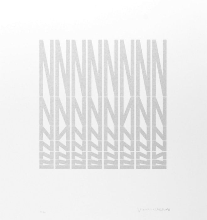 Vera MOLNAR, N en désordre (Gris), 2016
