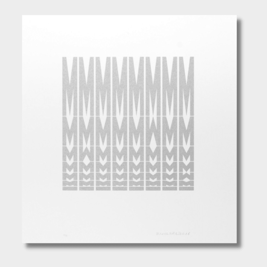 Vera MOLNAR, M en désordre (Gris), 2016
