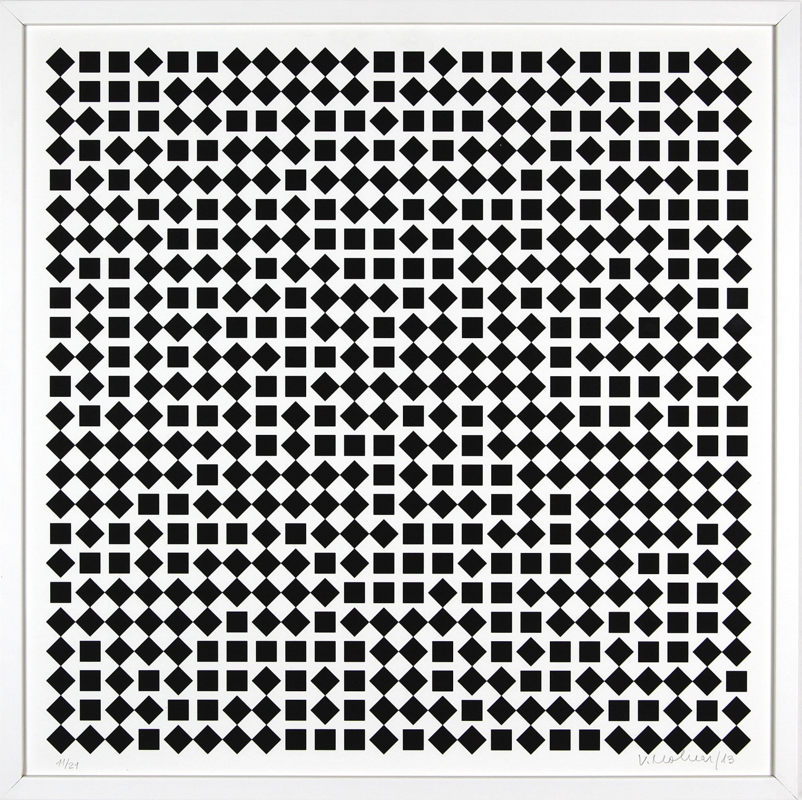 Vera MOLNAR, Carrés en 2 positions n°2, 2013