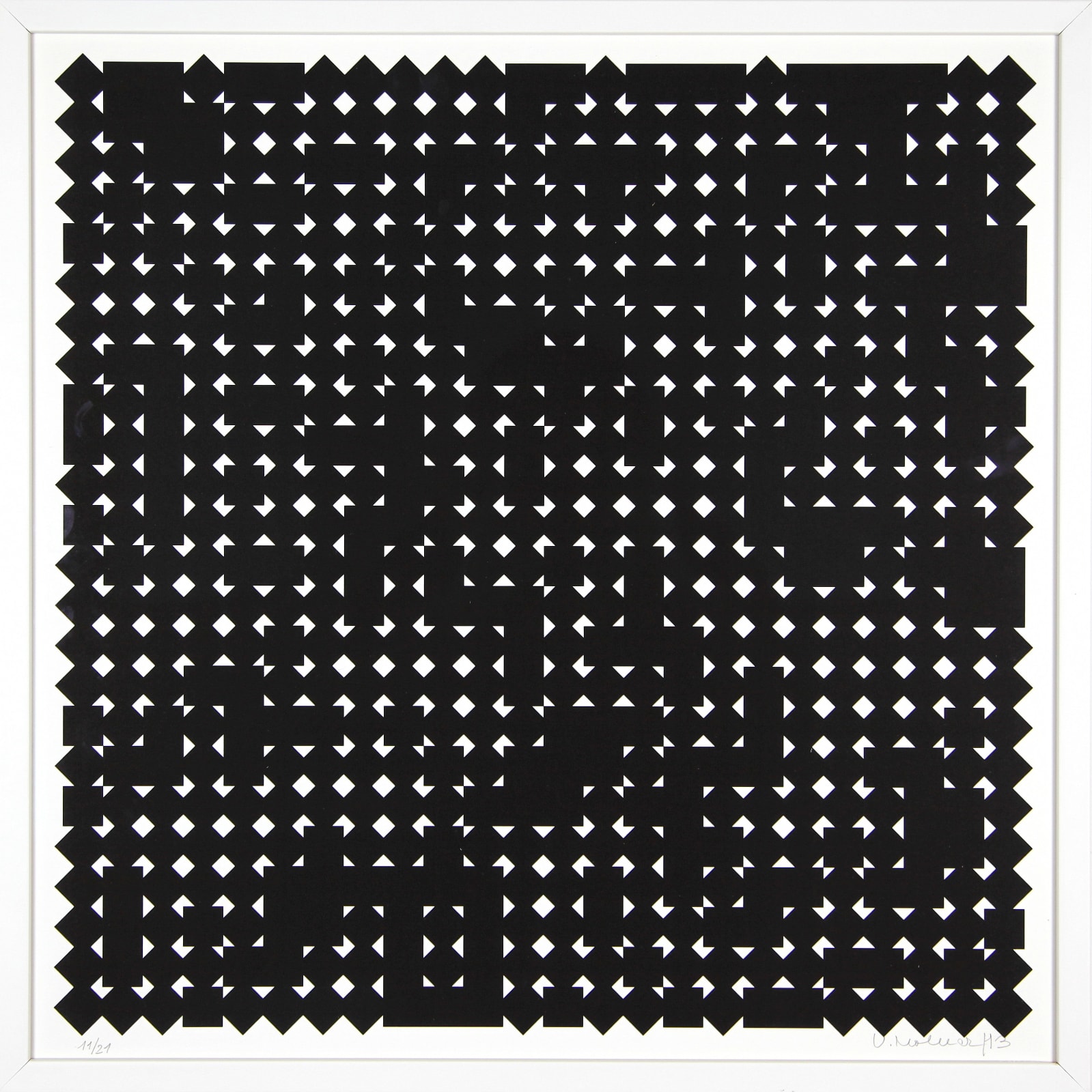Vera MOLNAR, Carrés en 2 positions n°4, 2013