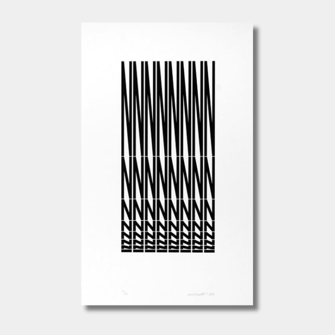 Vera MOLNAR, Structure à partir de la lettre N, 2016