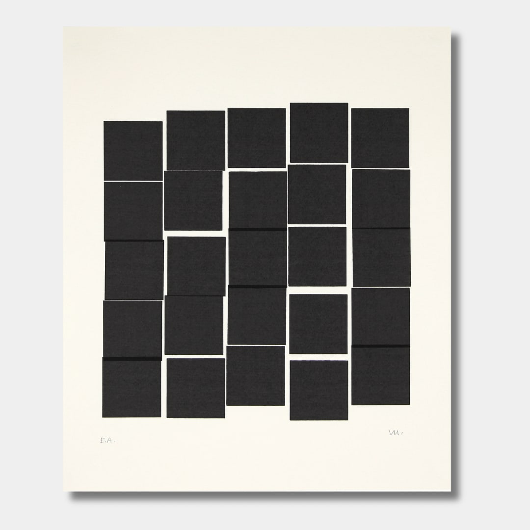 Vera MOLNAR, 25 carrés noirs, 2000