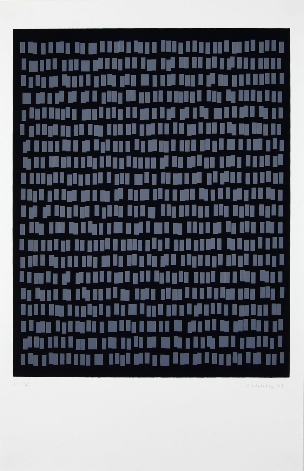 Vera MOLNAR, 800 rectangles à valeur variable, 1981