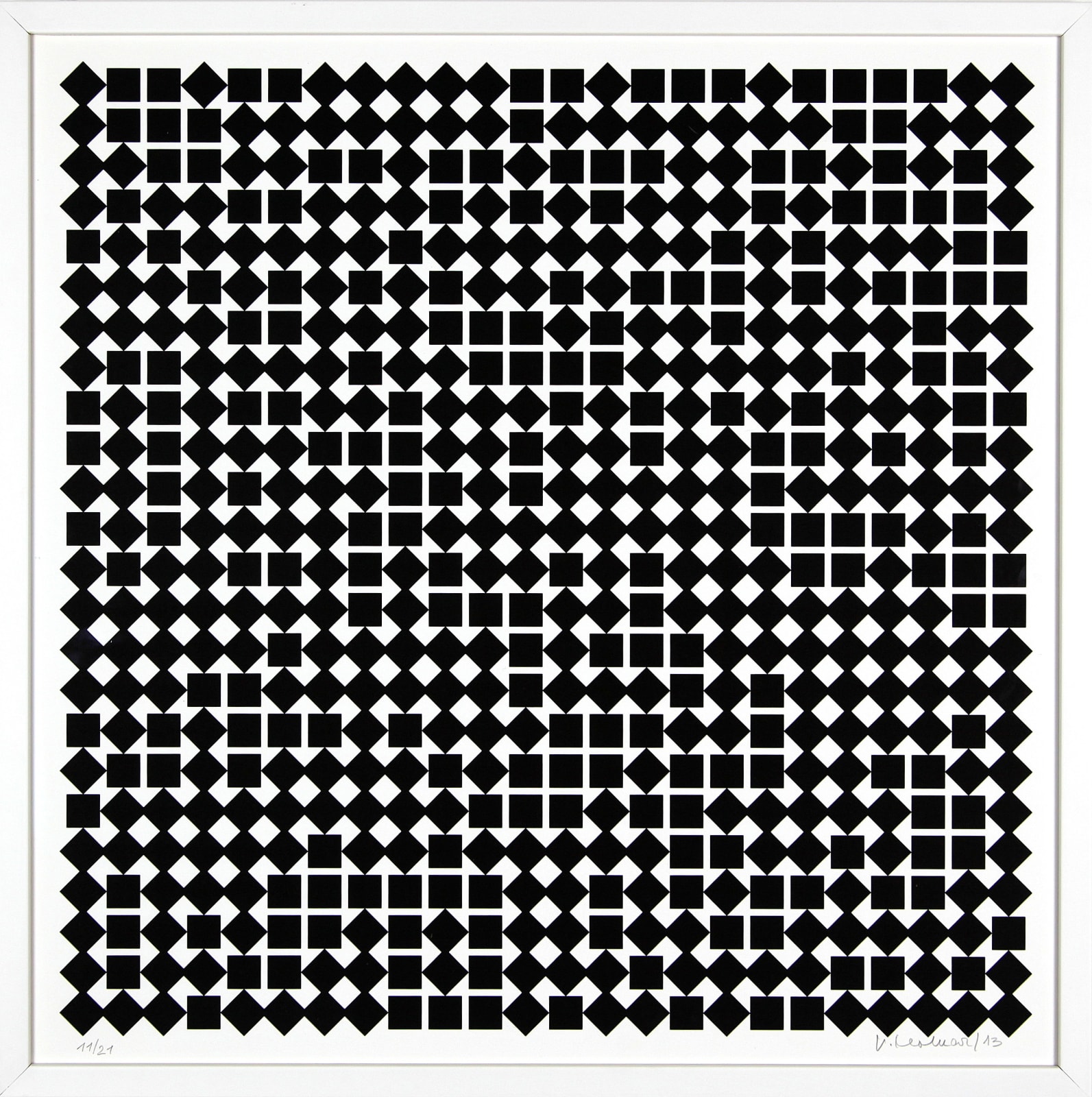 Vera MOLNAR, Carrés en 2 positions n°3, 2013