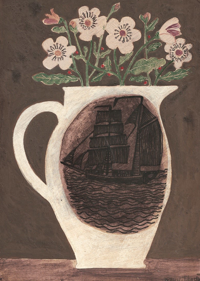 Tracey Johnston, Nautical Vessel with Geraniums (131)
