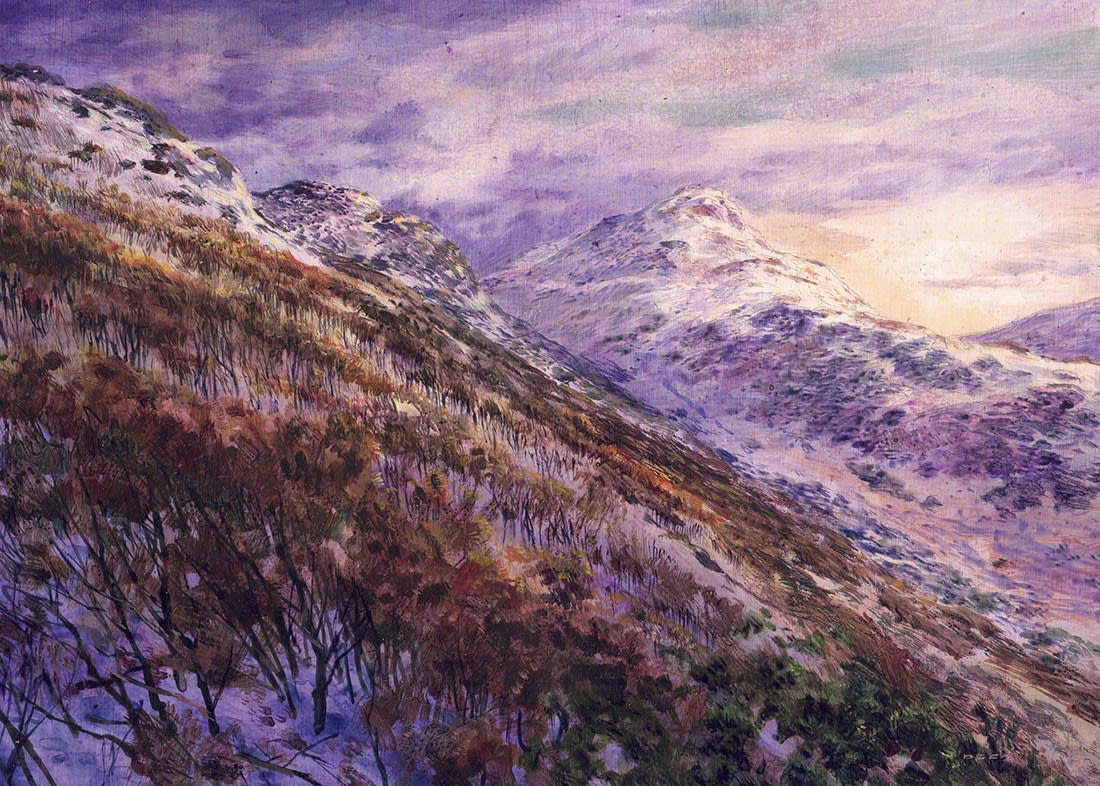 David Forster RSW, The Hill was all of Silver (Arthurs Seat) (338)