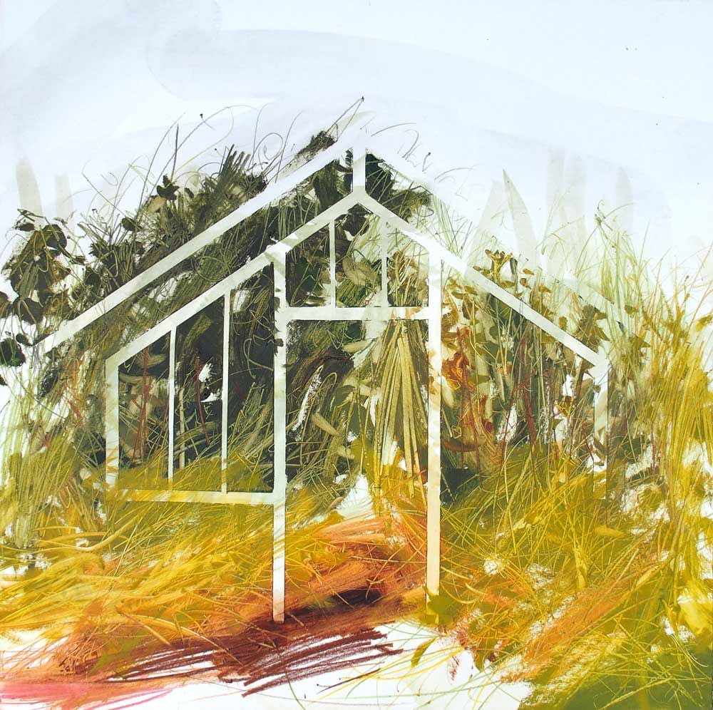 Anna King, Overgrown Greenhouse; Cleavers, Fig, Nettles