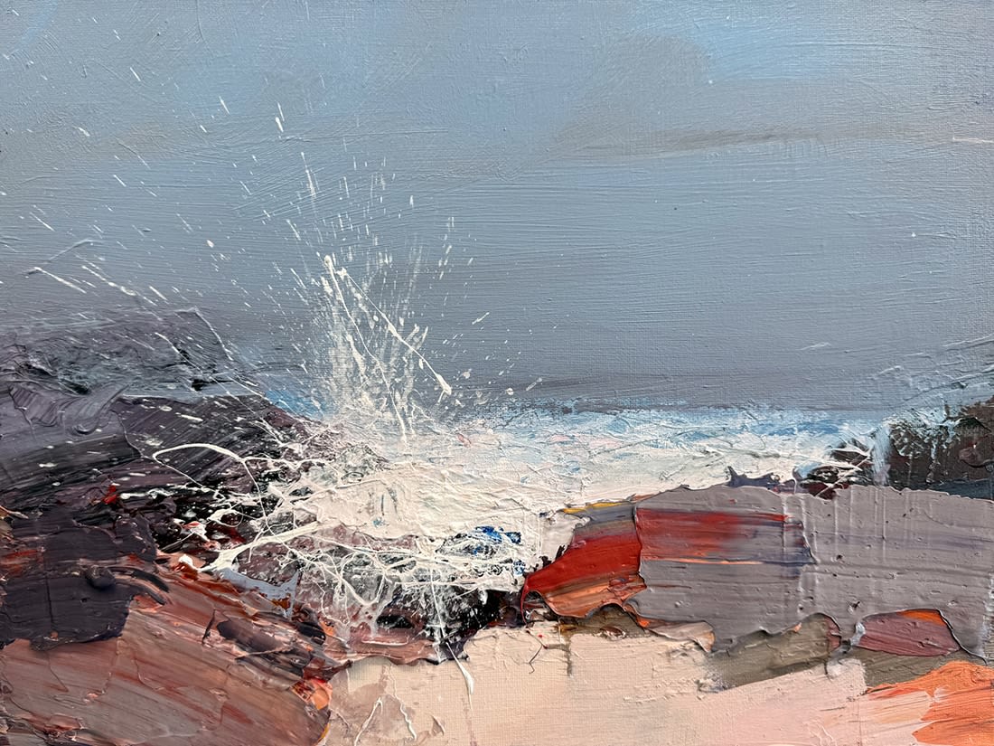 Chris Bushe RSW, Darkening Sky and Rising Waves, Ardalanish