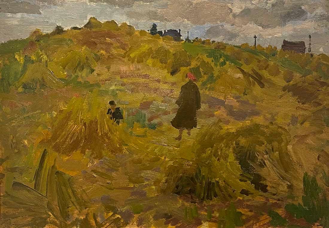Alberto Morrocco OBE (1917-1998), Cornfield with Figure, 1961