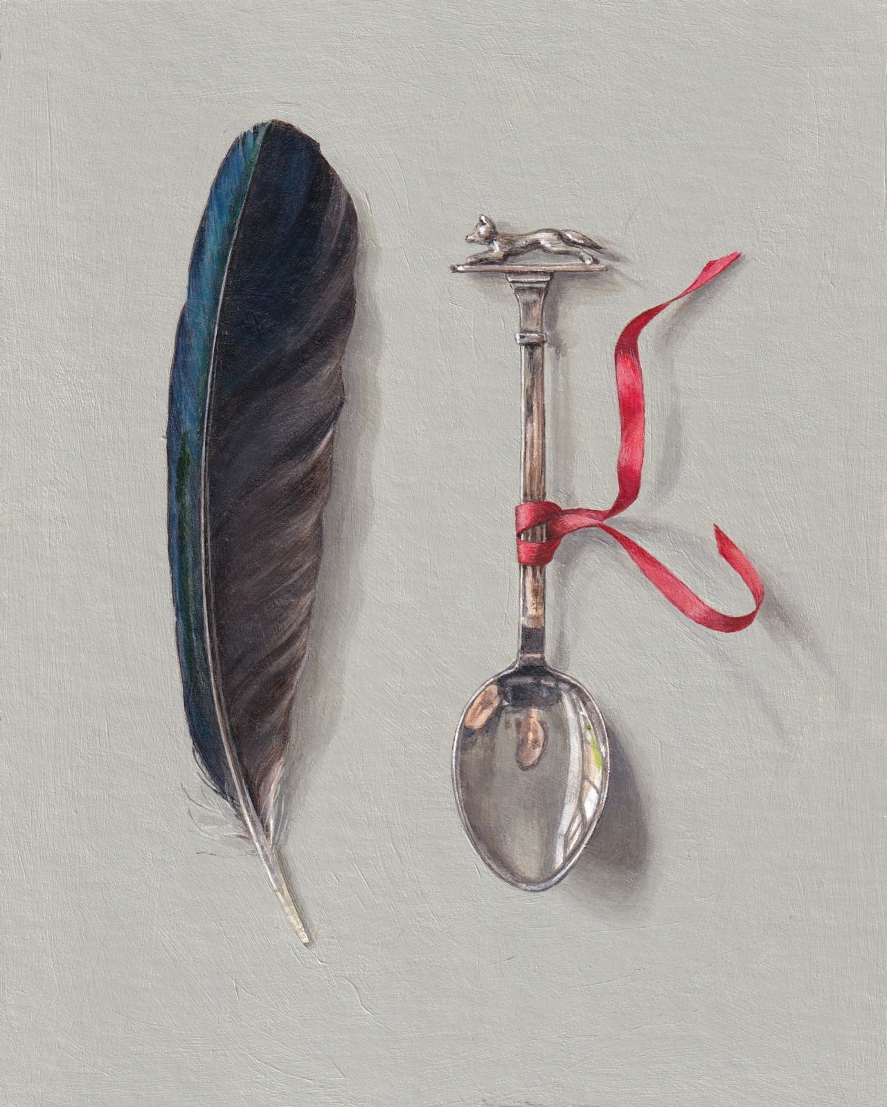 Rachel Ross, Running Fox Spoon with Magpie Feather