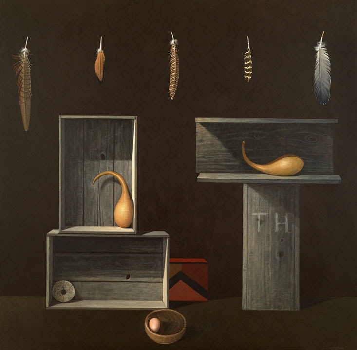 James Fairgrieve RSA RSW, Boxed Gourd and Feathers