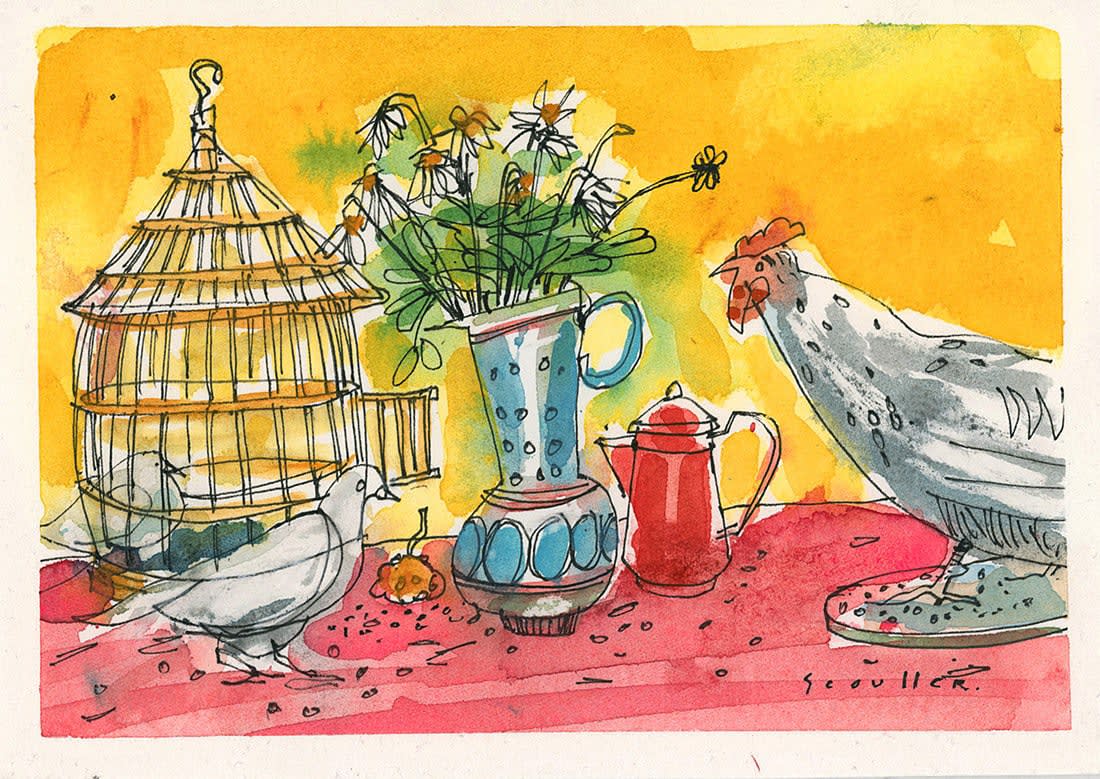 Glen Scouller RSW RGI, Still Life with Asian Hen (282)