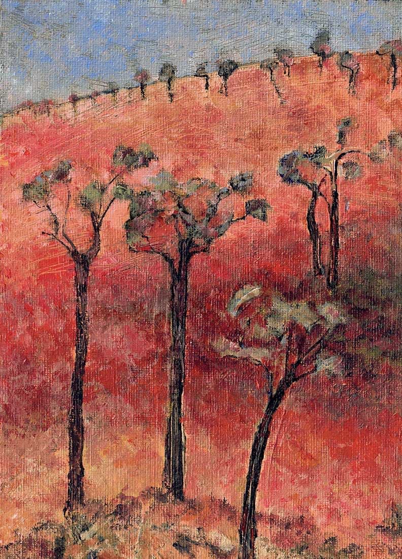 Kym Needle, Trees on Arid Hillside 1 (82)