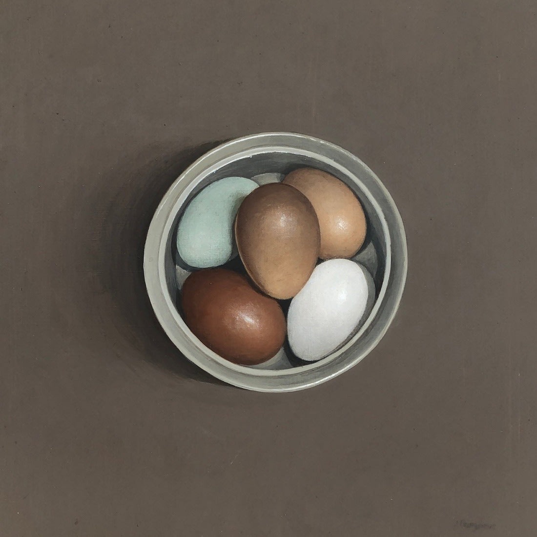 James Fairgrieve RSA RSW, Eggs in a Grey Bowl