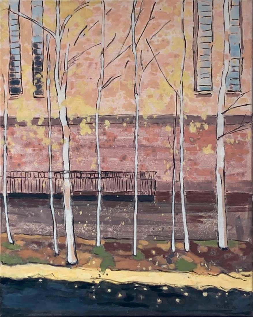 Audrey Rapier, Silver Birch Trees in Front of Tate Modern
