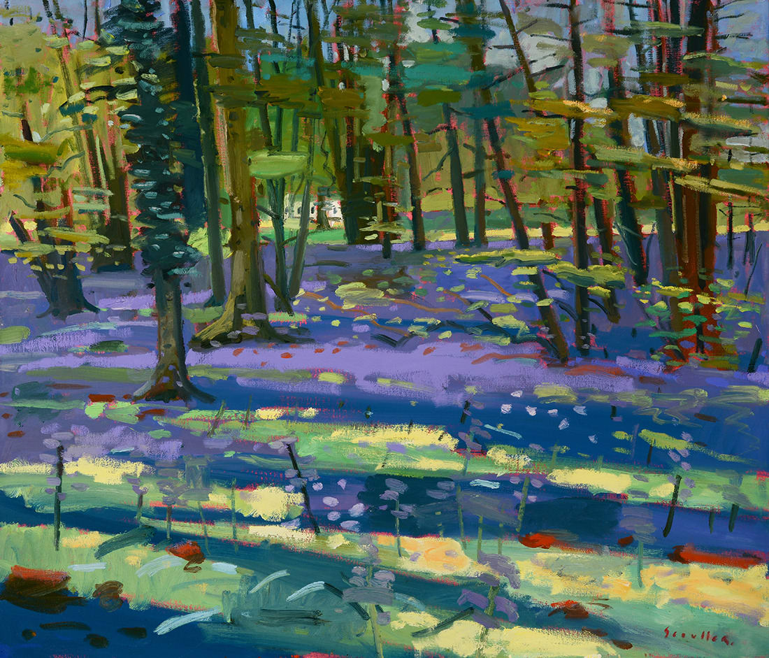Glen Scouller RSW RGI, Dappled Light, Bluebell Woods