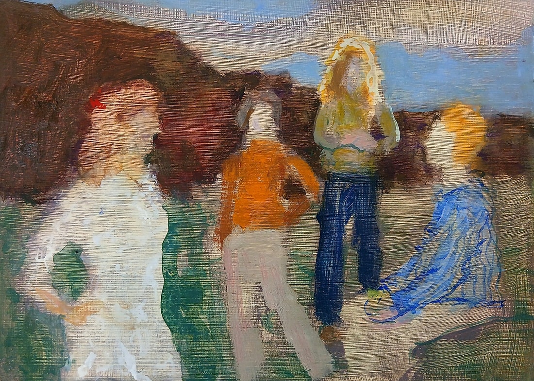 Olivia Irvine, Four Figures with Rock (158)