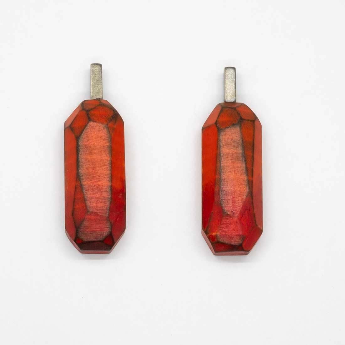 Cristina Zani, Faceted Red Earrings
