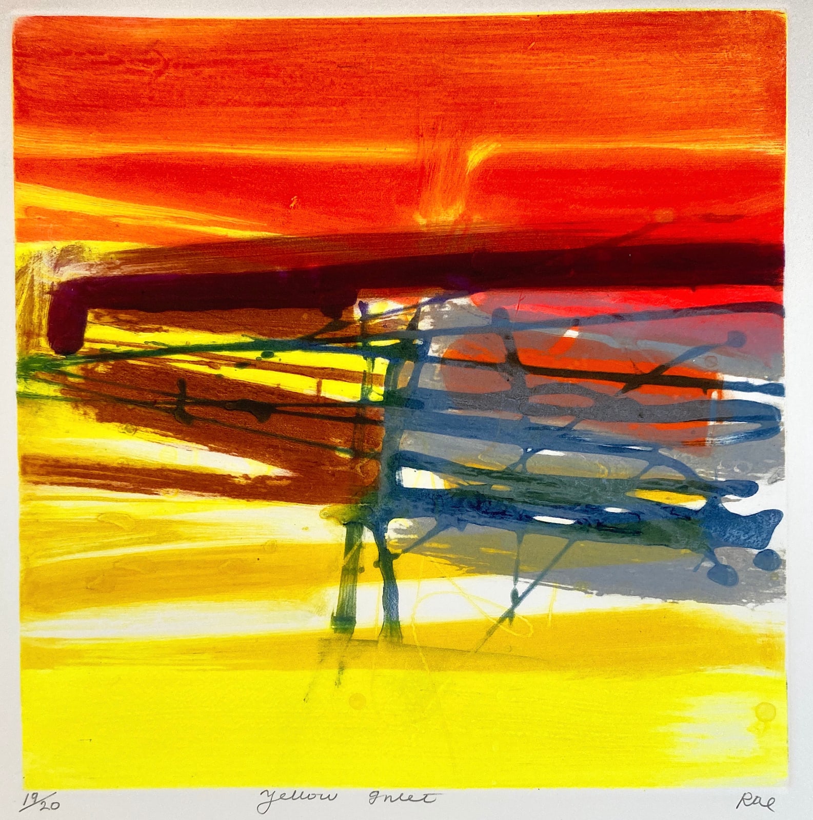 Barbara Rae DBE CBE RA, Yellow Inlet , 2017