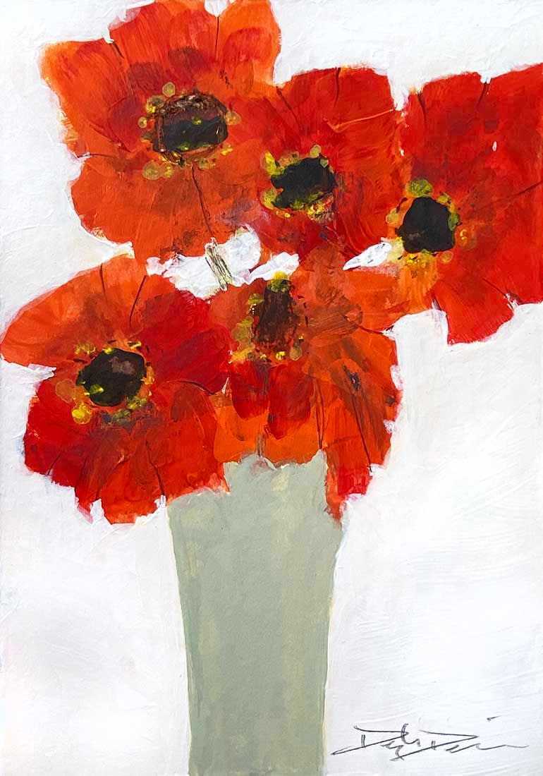 Douglas Davies RSW, Red Poppies (32)