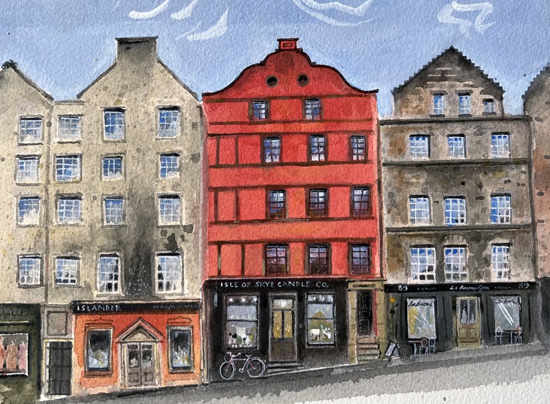 Ann Ross RSW, Victoria Street Towards the Grassmarket