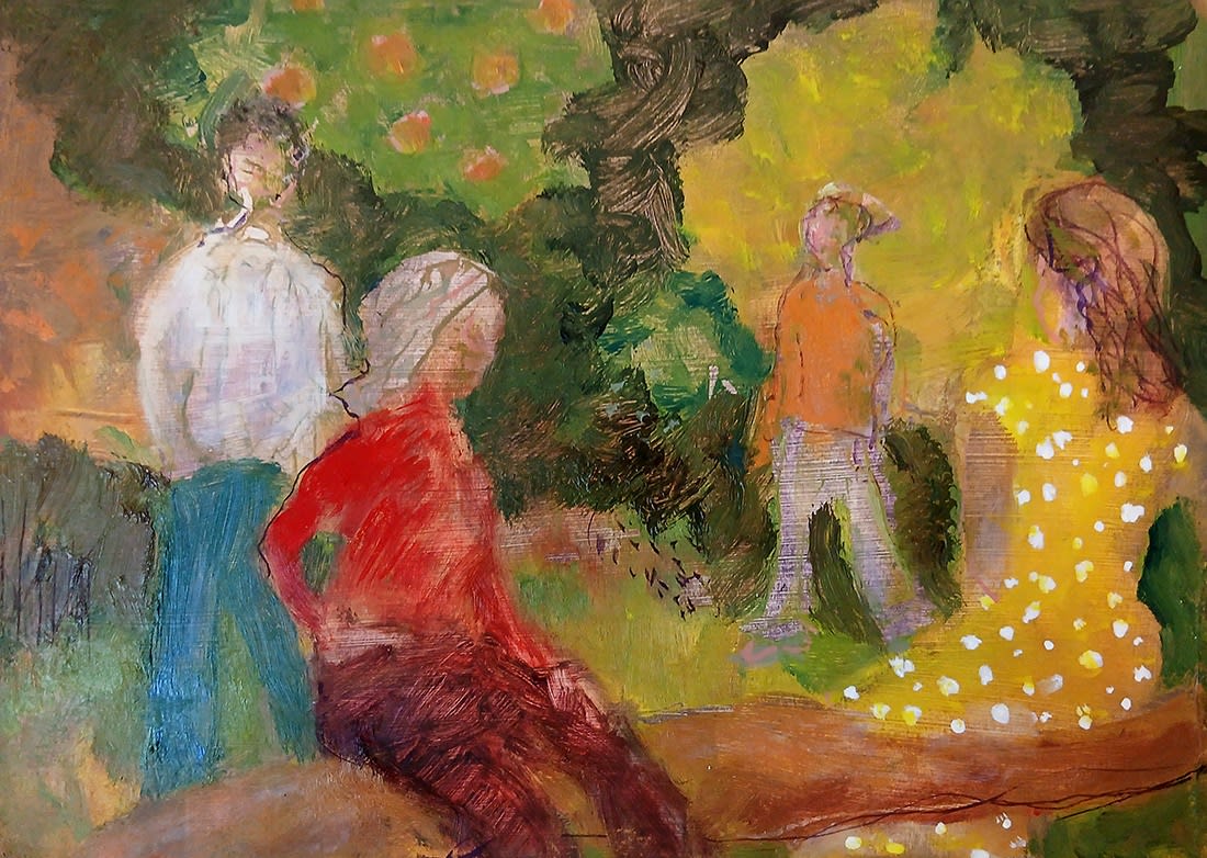 Olivia Irvine, Four Figures with Trees (159)