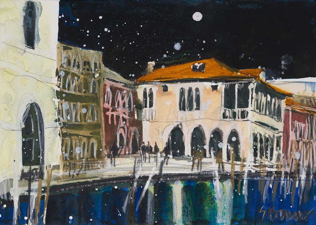 Susan Brown, Evening Stroll, Fish Market, Venice (103)