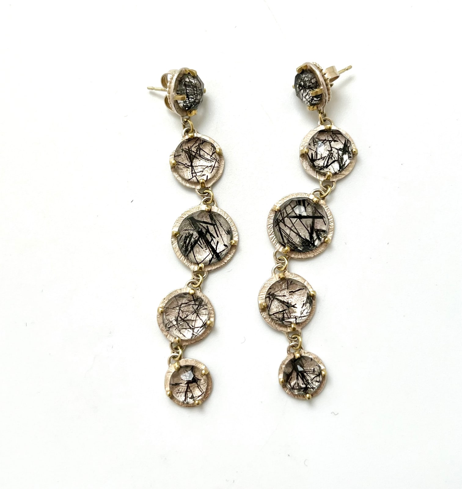 Heather Guidero, OOAK 5 tier prong set Earrings