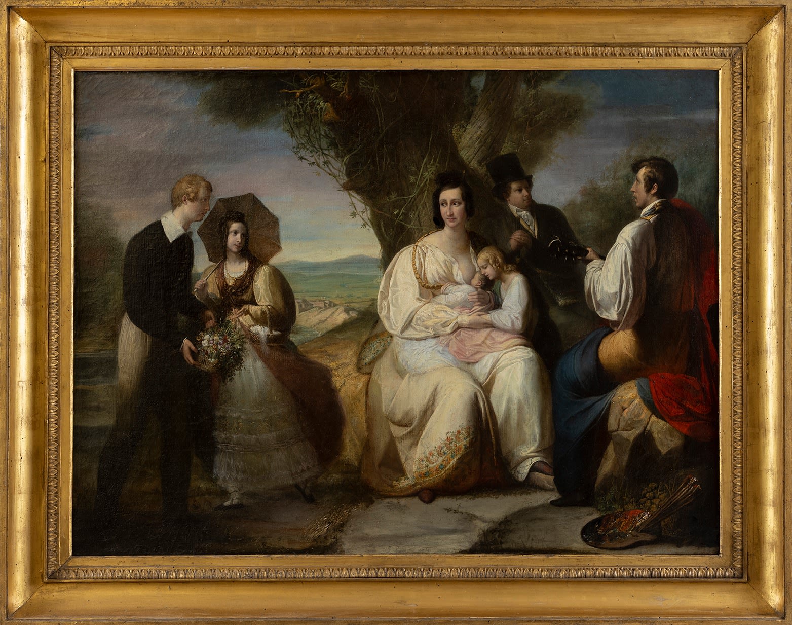 Clemente Alberi, Ritratto di famiglia (con probabile autoritratto), 1833