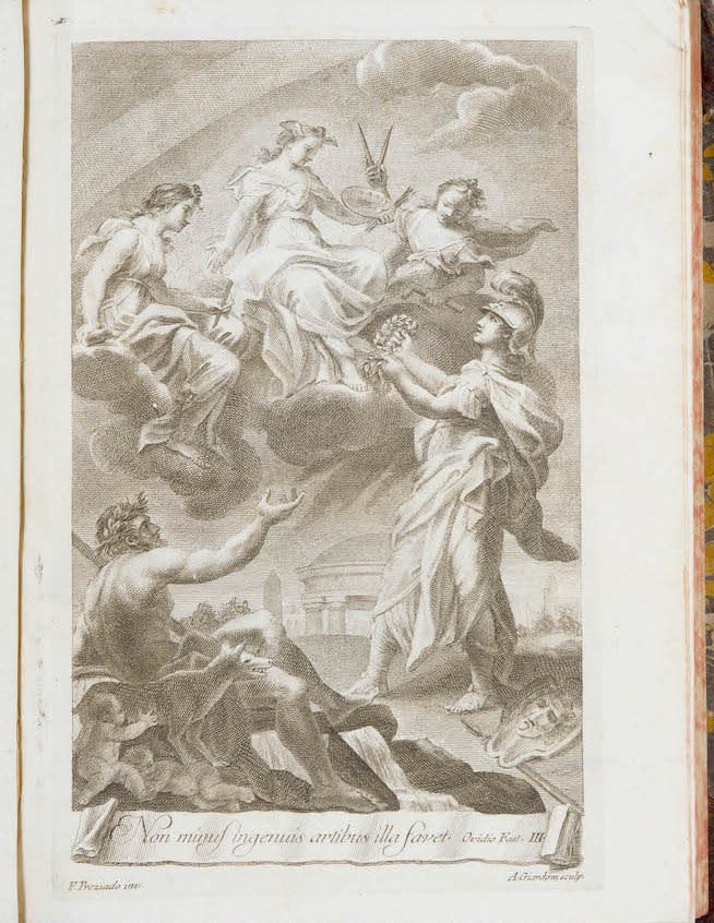 (Accademia di San Luca), Collezione completa di 32 annate (dal 1695 al 1792) della pubblicazione che illustra le feste tenute in Campidoglio durante il XVIII secolo in occasione della distribuzione dei premi dei Concorsi Clementini