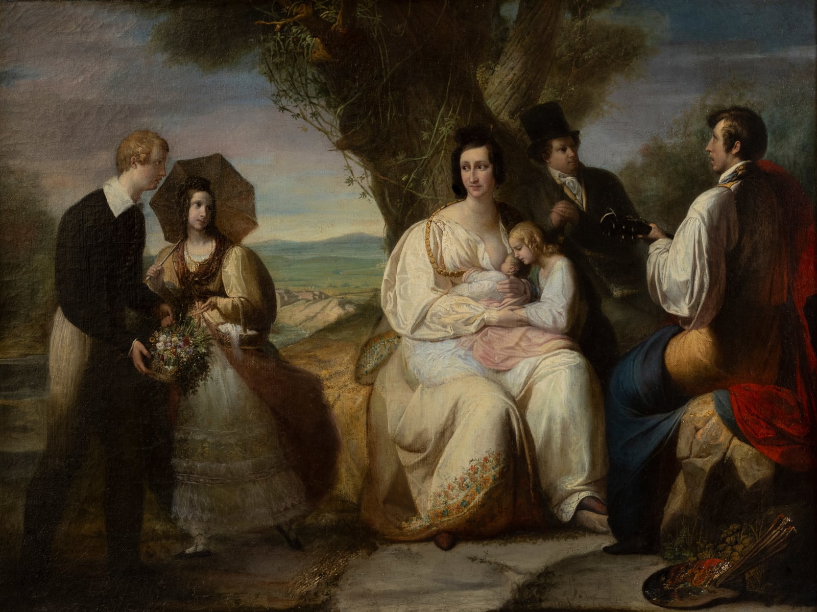 Clemente Alberi, Ritratto di famiglia (con probabile autoritratto), 1833