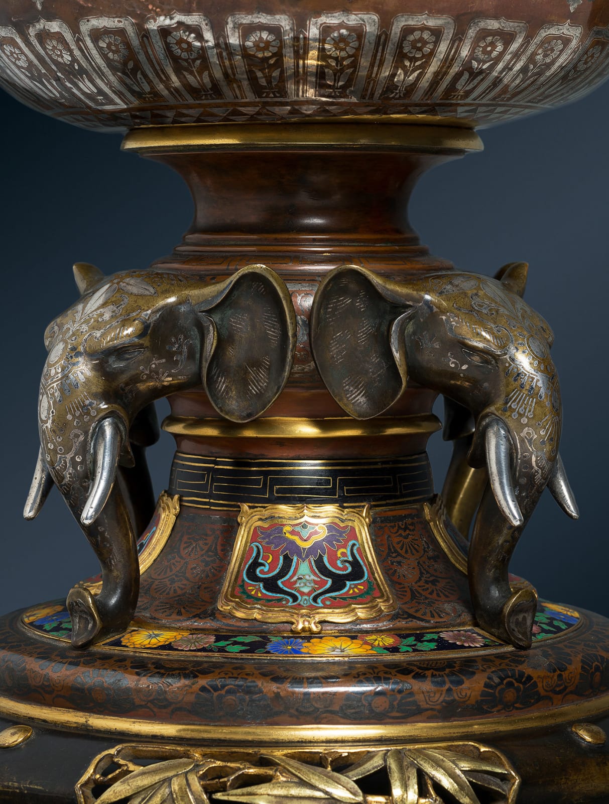 Emile Reiber, Pair of ‘Elephant’ vases, 1872