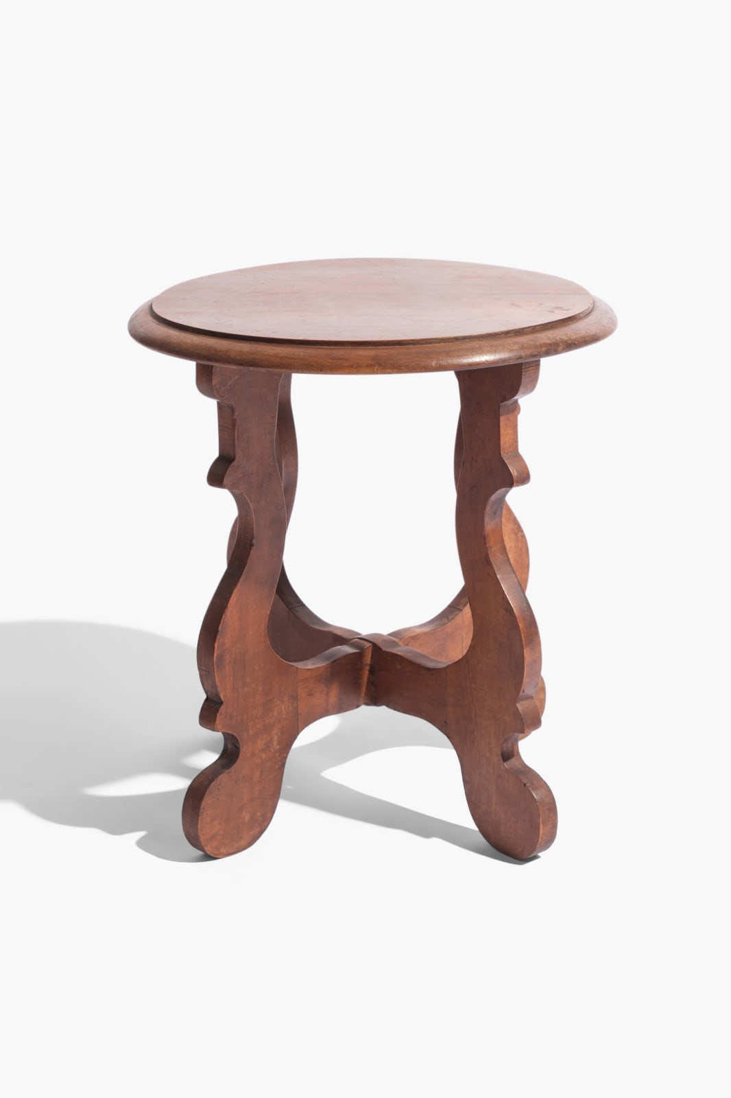 Pair of Italian Walnut Side Tables or Low Stools, Circa 1900