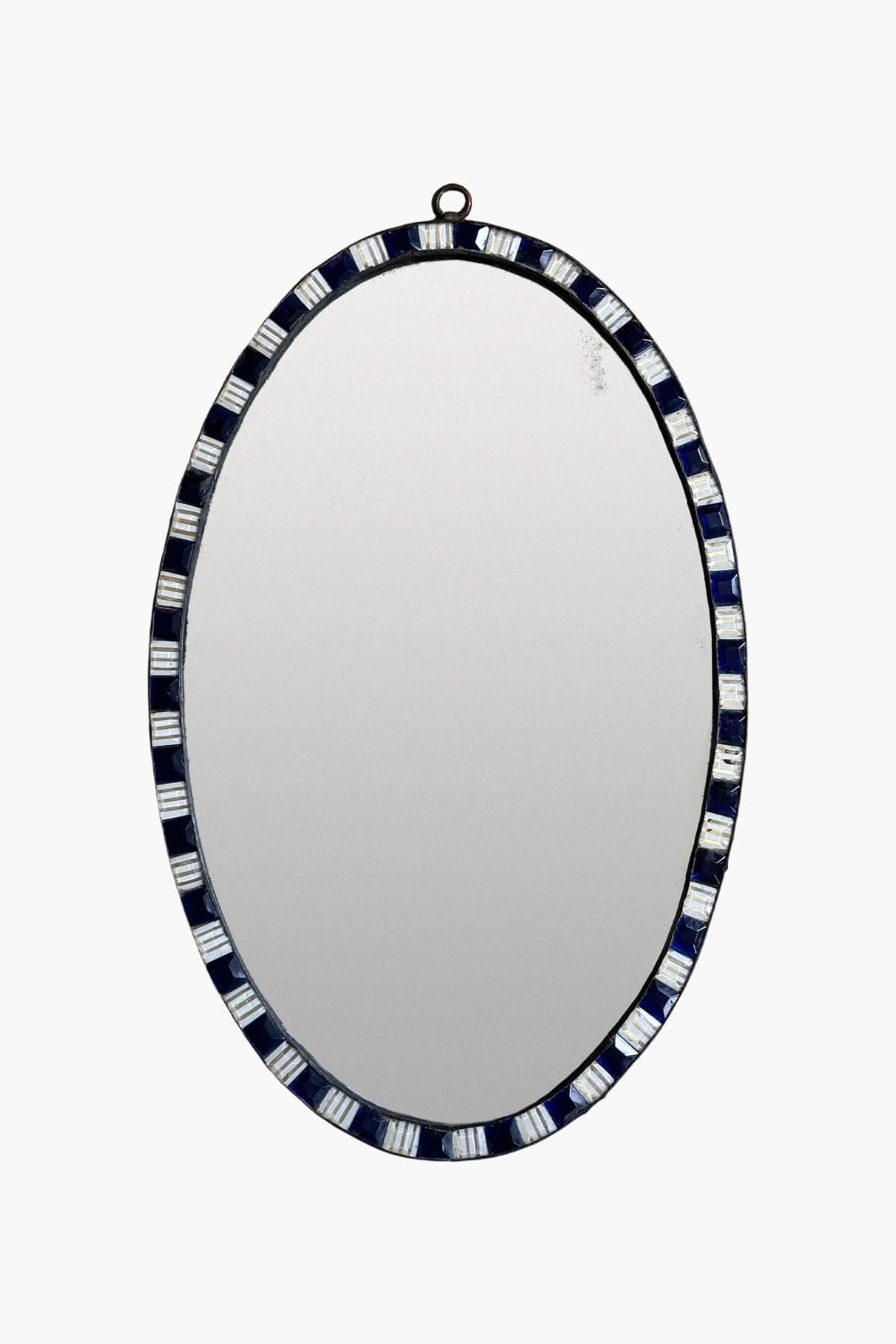 Irish George III Waterford Mirror With Blue & Clear Glass Studs