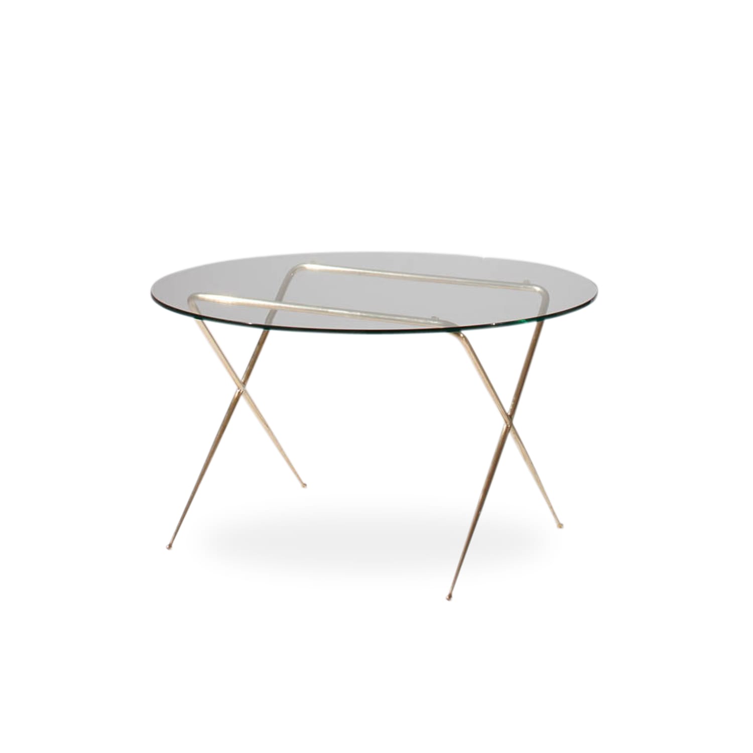 Brass & Glass Low Table by Angelo Lelii