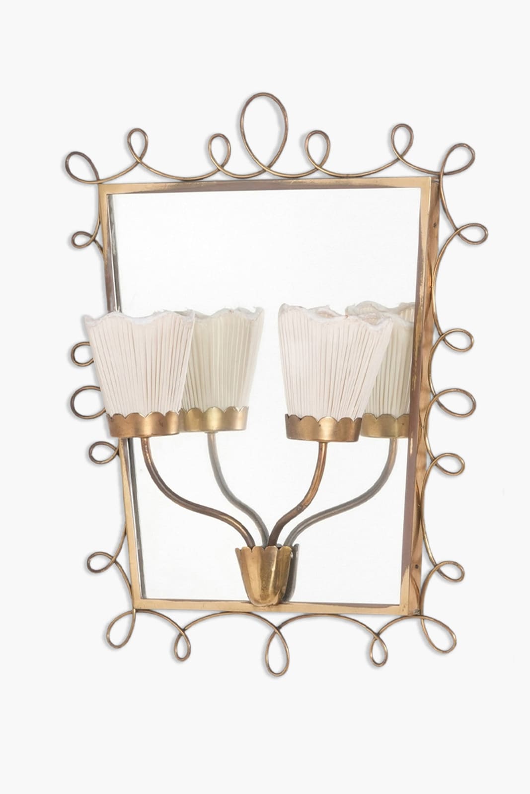 Pair of 1950s Italian Mirrored Wall Lights attributed to Cesare Lacca