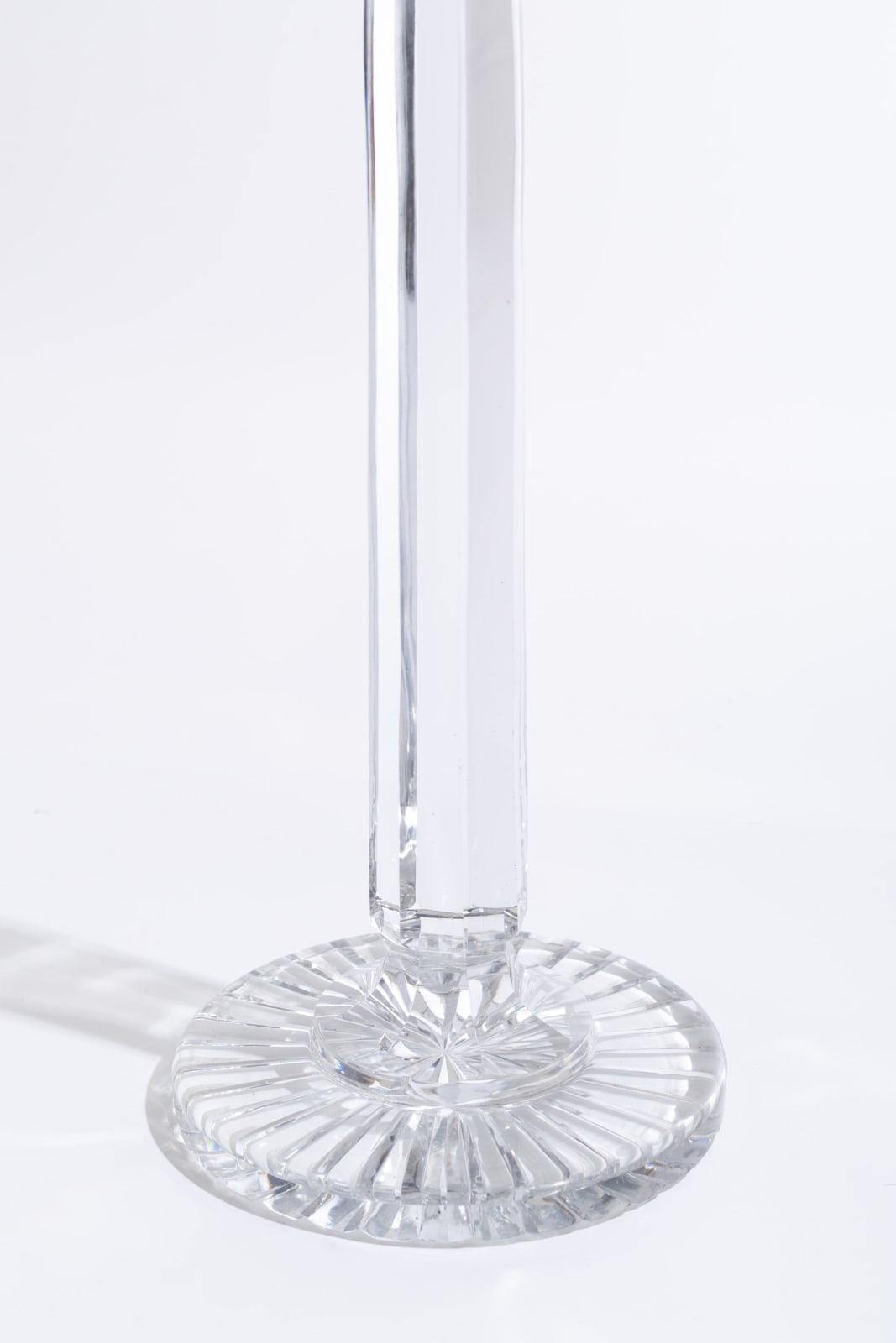 19th Century English Cut Crystal Column Lamp