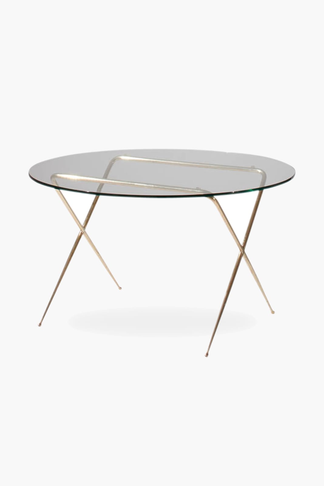 Brass & Glass Low Table by Angelo Lelii